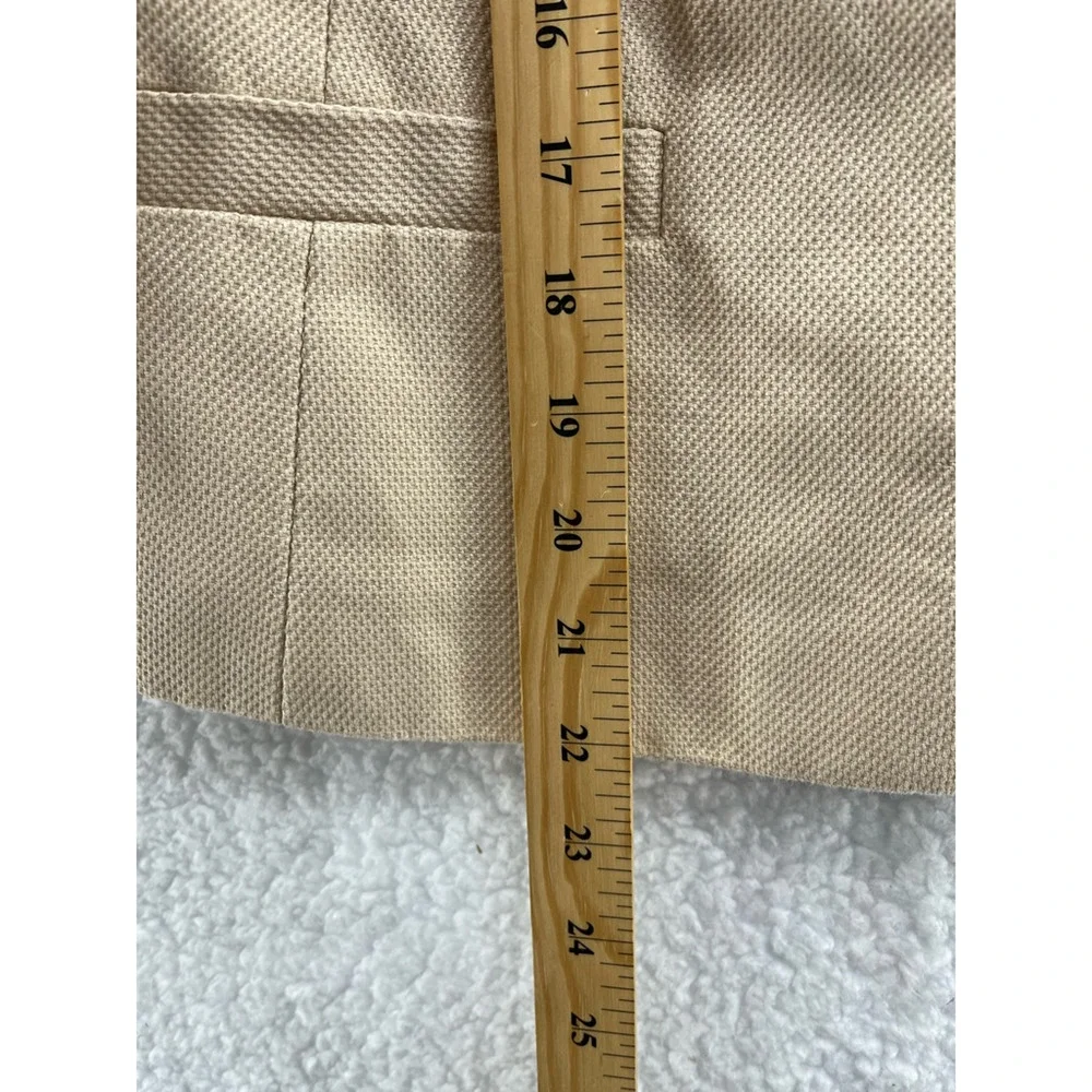 Ann Taylor Womens Suit Jacket Blazer Beige Pockets Long Sleeve Buttons Lined 10 - Picture 5 of 8